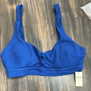 Aerie Blue Textured Bikini Top